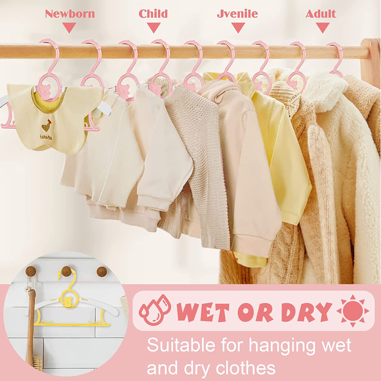 UNTIOR Non-slip Baby Clothes H - Baby Clothing Hanging Rack recension och pris